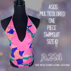 ASOS Design Multicolored One Piece Swimsuit Size 10*FIRM*